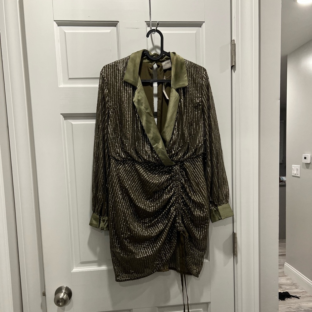 Green dress sequin asos